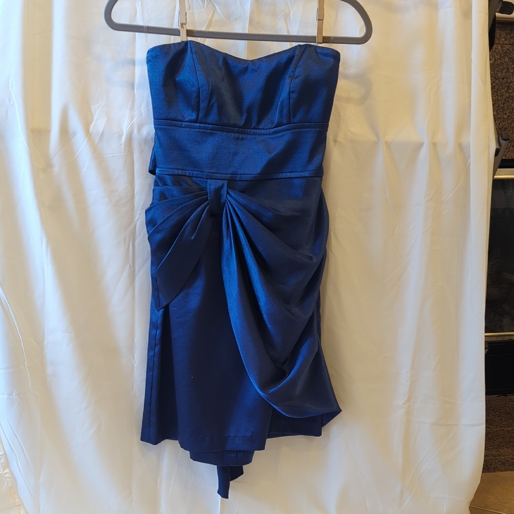 Teeze Me Strapless Blue Dress